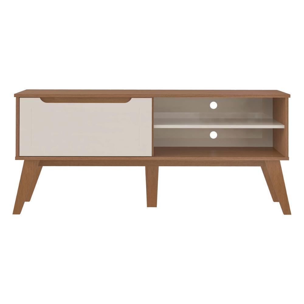 Rack Para Tv Até 60 Polegadas 134cm Com Pés Retrô 1 Porta Multimóveis Cr45323 Cinamomo/off White Cinamomo/off White - 6