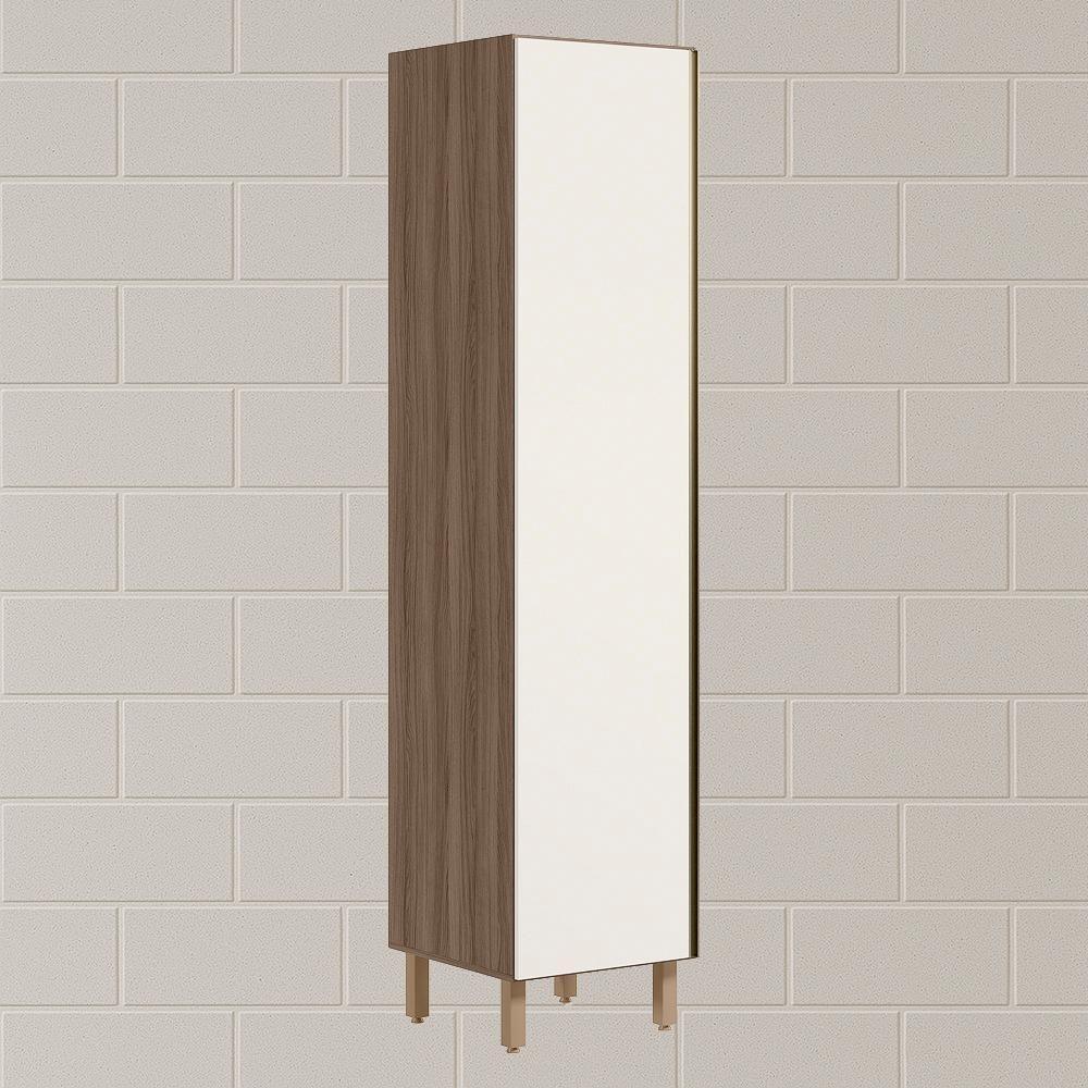 Paneleiro 1 Porta 221x50cm Mdf Kali 12229 Carvalho Toq Off White Cetim Nicioli Carvalho Toq Off White Cetim - 2