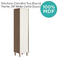 Paneleiro 1 Porta 221x50cm Mdf Kali 12229 Carvalho Toq Off White Cetim Nicioli Carvalho Toq Off White Cetim