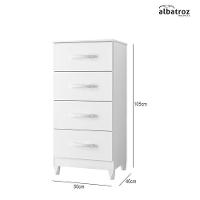 Cômoda Mobi 4 Gavetas Flex Branco Fosco - Móveis Albatroz Branco Fosco - 4