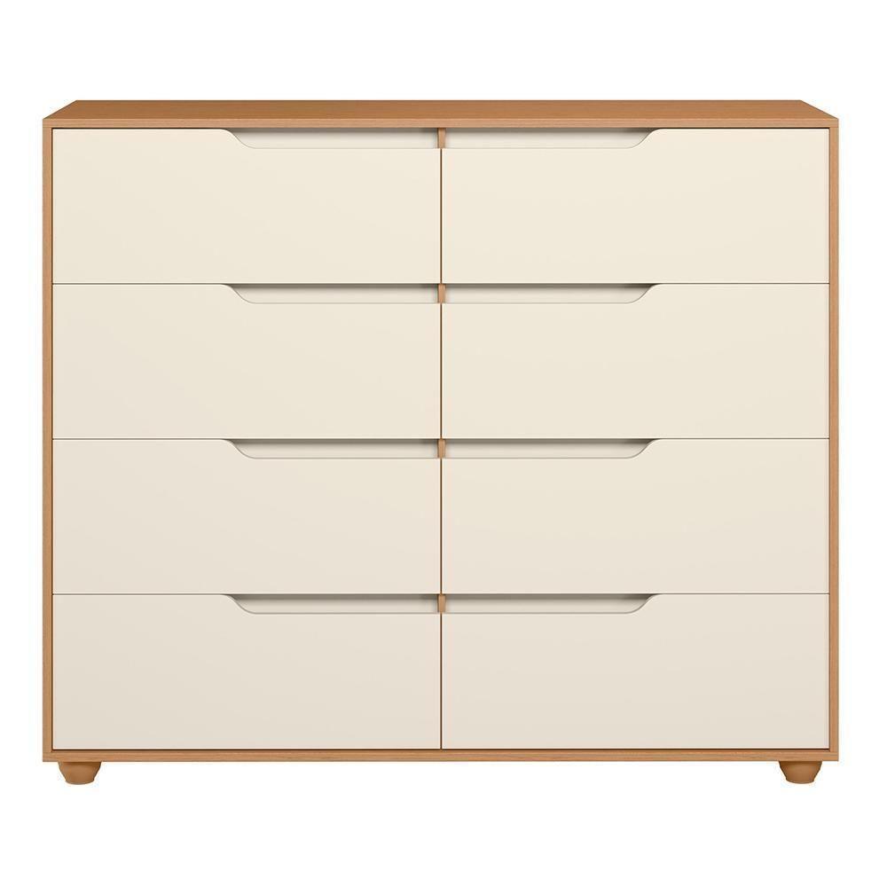 Cômoda Doble 8 Gavetas Off White-freijó - Móveis Albatroz Off White-freijó - 3