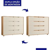 Cômoda Doble 8 Gavetas Off White-freijó - Móveis Albatroz Off White-freijó