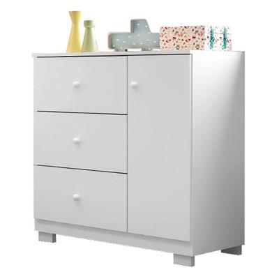 Cômoda Infantil Duda 3 Gavetas em MDF com Puxador Plástico Branco para Quarto