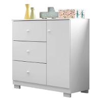 Cômoda Infantil Duda 1 Porta E 3 Gavetas Branco - Phoenix Baby Branco - 1