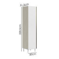 Paneleiro 1 Porta 221x50cm Mdf Kali 12229 Bianco Toq Branco Uv Nicioli Bianco Toq Branco Uv - 3