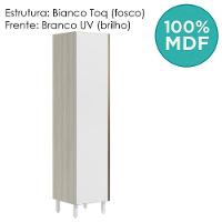 Paneleiro 1 Porta 221x50cm Mdf Kali 12229 Bianco Toq Branco Uv Nicioli Bianco Toq Branco Uv