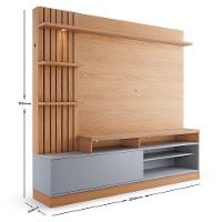 Estante Home Theater Maceió Freijó-cinza Fosco Para Tv Até 65? - Colibri Freijó-cinza Fosco - 6