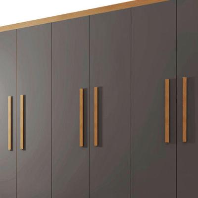 Guarda Roupa Casal Hera 6 Portas 2 Gavetas Imbuia com Grafite MDF Móveis Rufato