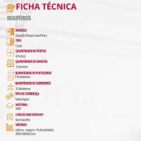 Guarda Roupa Casal Hera 6 Portas Rufato Imbuia Com Grafite - 5