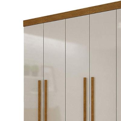 Guarda Roupa Casal Hera 6 Portas 2 Gavetas Imbuia-off White MDF Móveis Rufato