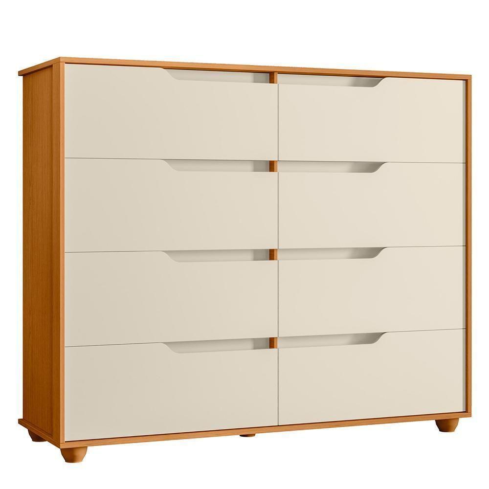 Cômoda Doble 8 Gavetas Off White-cinamomo - Móveis Albatroz Off White-cinamomo - 1