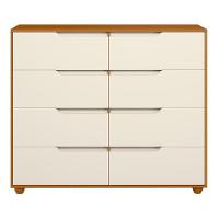 Cômoda Doble 8 Gavetas Off White-cinamomo - Móveis Albatroz Off White-cinamomo
