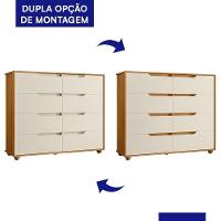 Cômoda Doble 8 Gavetas Off White-cinamomo - Móveis Albatroz Off White-cinamomo - 5