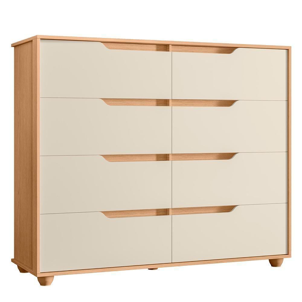 Cômoda Doble 8 Gavetas Freijó-off White - Móveis Albatroz Freijó-off White - 1