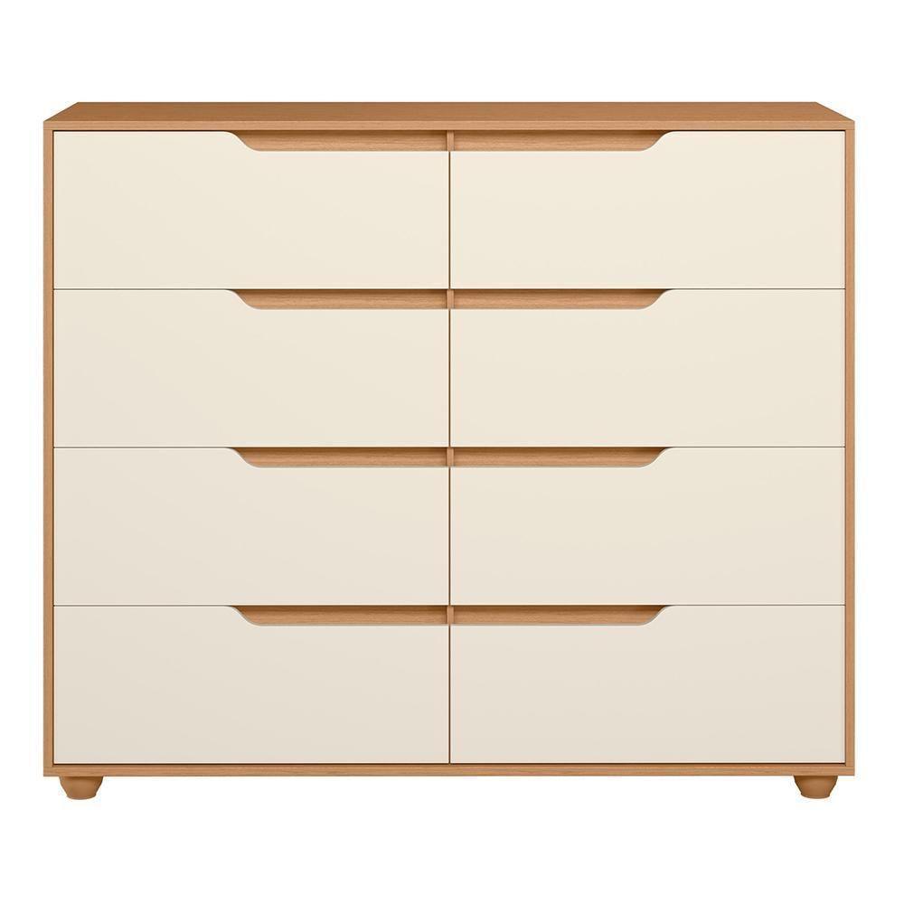 Cômoda Doble 8 Gavetas Freijó-off White - Móveis Albatroz Freijó-off White - 3