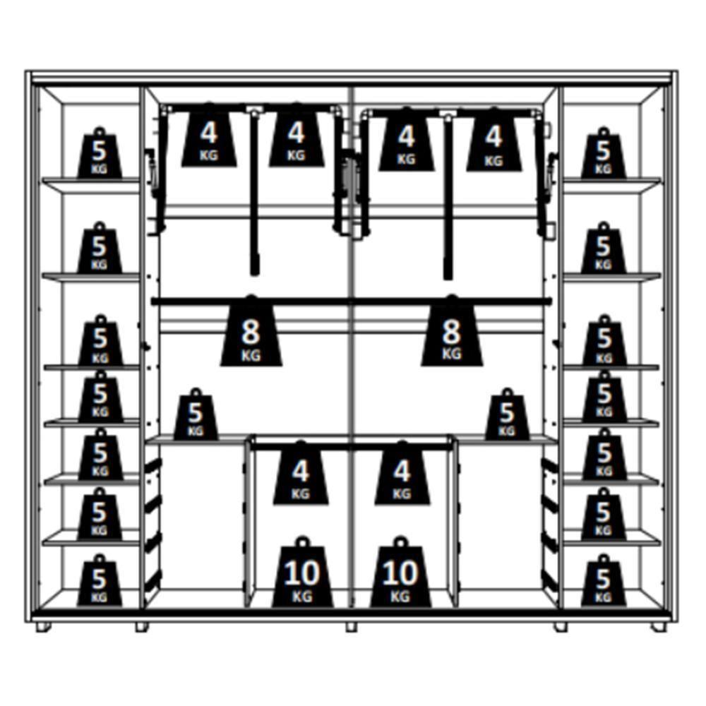 Guarda Roupa Casal Dalí Ripado 2 Portas Deslizantes Cinamomo Com 8 Espelhos - Madetec Cinamomo - 6