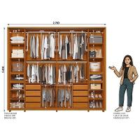 Guarda Roupa Casal Dalí Ripado 2 Portas Deslizantes Cinamomo Com 8 Espelhos - Madetec Cinamomo - 5