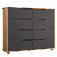 Cômoda Doble 8 Gavetas Titanium-freijó - Móveis Albatroz Titanium-freijó - 1