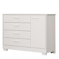 Cômoda Infantil Zaki 1 Porta E 4 Gavetas Branco Fosco - Reller Móveis Branco Fosco - 1