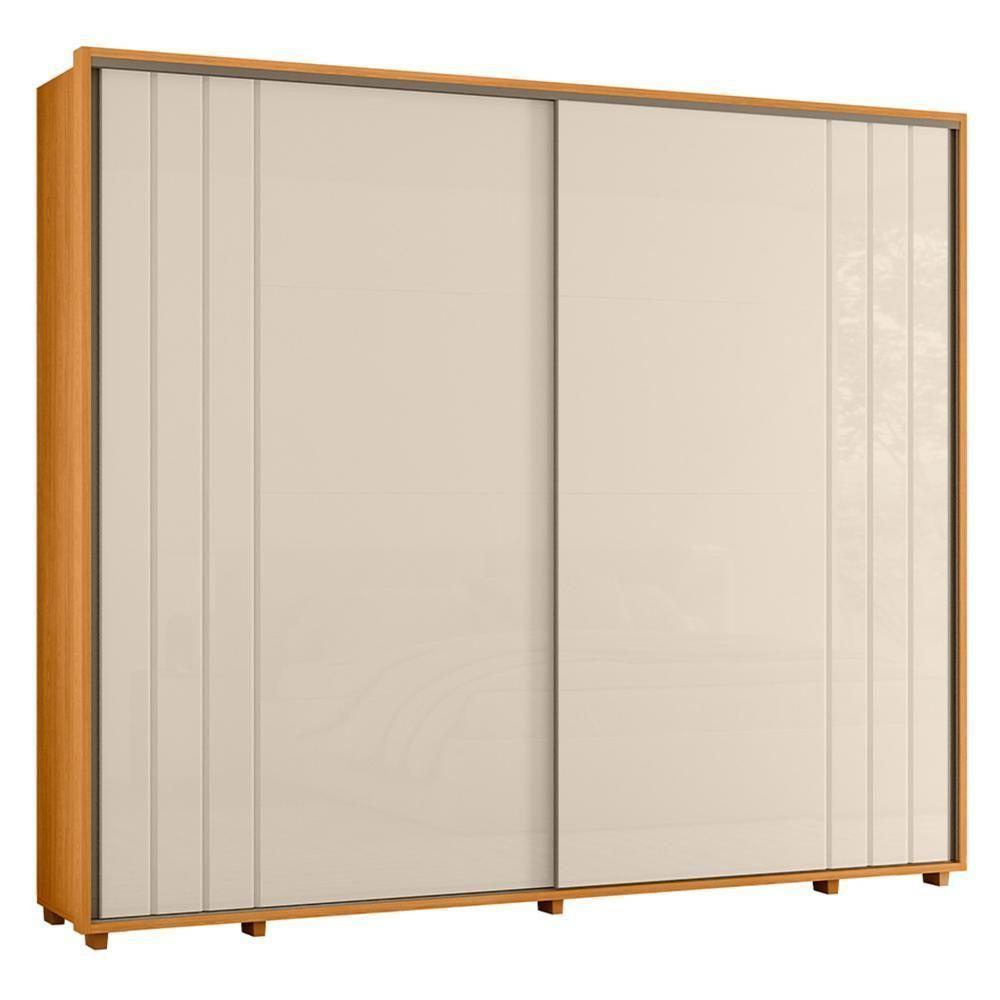 Guarda Roupa Casal Dalí Ripado 2 Portas Deslizantes Cinamomo-off White - Madetec Cinamomo-off White - 1