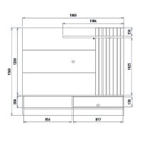 Home Suspenso Tocantins 1.8 Preto Fosco-noce Milano Para Tv Até 65? - Colibri Preto Fosco-noce Milano - 6