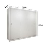Guarda Roupa Casal Veneza 3 Portas 4 Gavetas Mdf Rufato Branco - 3