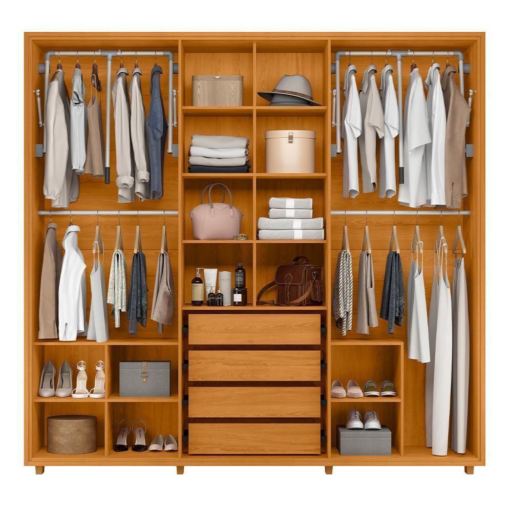 Guarda Roupa Casal Miró Ripado 6 Portas Cinamomo Com Espelho - Madetec Cinamomo - 3