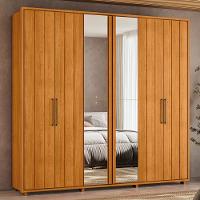 Guarda Roupa Casal Miró Ripado 6 Portas Cinamomo Com Espelho - Madetec Cinamomo - 2