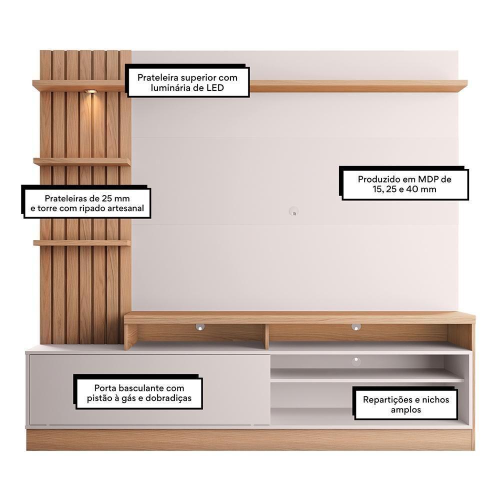 Estante Home Theater Maceió Freijó-off White Para Tv Até 65? - Colibri Freijó-off White - 5
