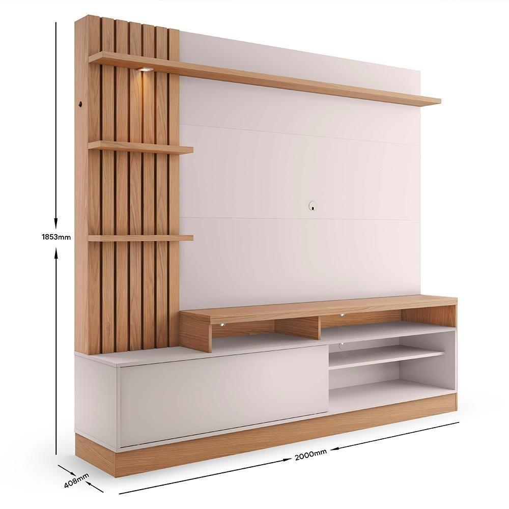 Estante Home Theater Maceió Freijó-off White Para Tv Até 65? - Colibri Freijó-off White - 6