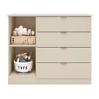 Cômoda Infantil Ayla 1 Porta E 4 Gavetas Off White Acetinado - Phoenix Baby Off White Acetinado - 3