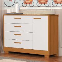 Cômoda Infantil Zaki 1 Porta E 4 Gavetas Branco Fosco-savana - Reller Móveis Branco Fosco-savana - 2