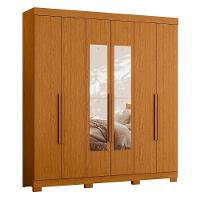 Guarda Roupa Casal Vinci 6 Portas Cinamomo Com Espelho - Móveis Albatroz Cinamomo - 1