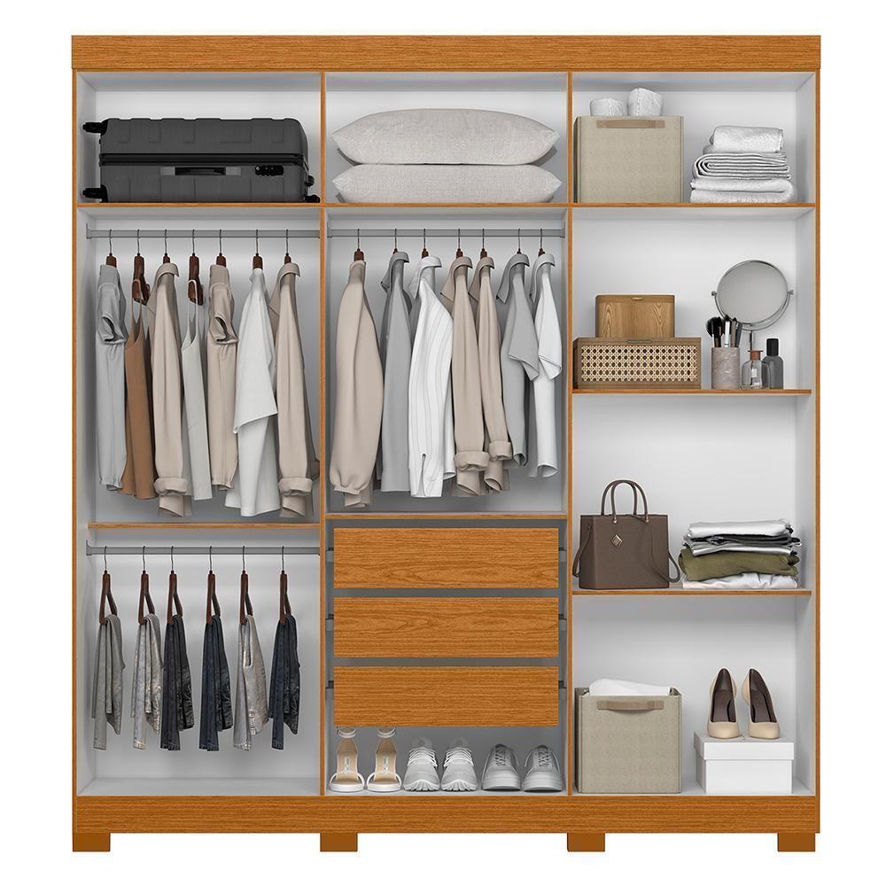 Guarda Roupa Casal Vinci 6 Portas Cinamomo-off White Com Espelho - Móveis Albatroz Cinamomo-off White - 3