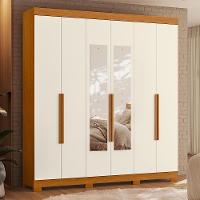 Guarda Roupa Casal Vinci 6 Portas Cinamomo-off White Com Espelho - Móveis Albatroz Cinamomo-off White - 2