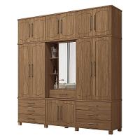 Guarda Roupa Casal Londres Capelinha 13.7 13 Portas 7 Gavetas Jatobá Com Espelho - Santos Andirá Jatobá - 1