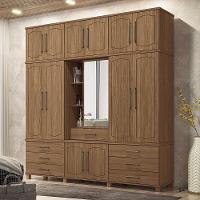 Guarda Roupa Casal Londres Capelinha 13.7 13 Portas 7 Gavetas Jatobá Com Espelho - Santos Andirá Jatobá - 2