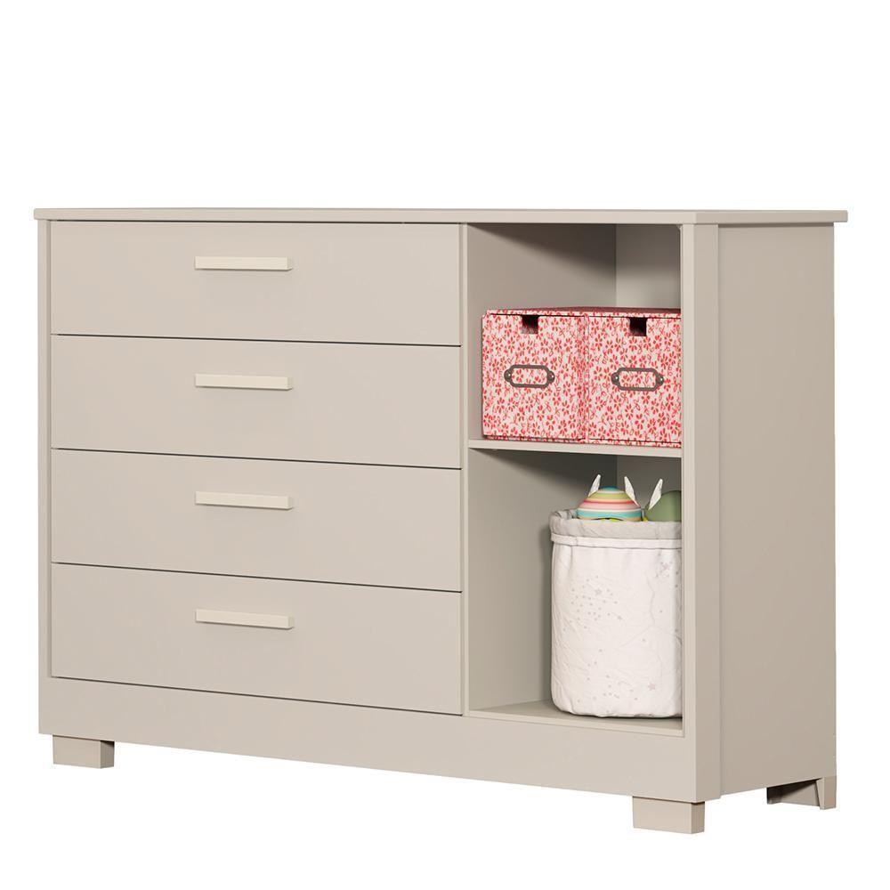 Cômoda Infantil Zaki 1 Porta E 4 Gavetas Areia Fosco - Reller Móveis Areia Fosco - 3