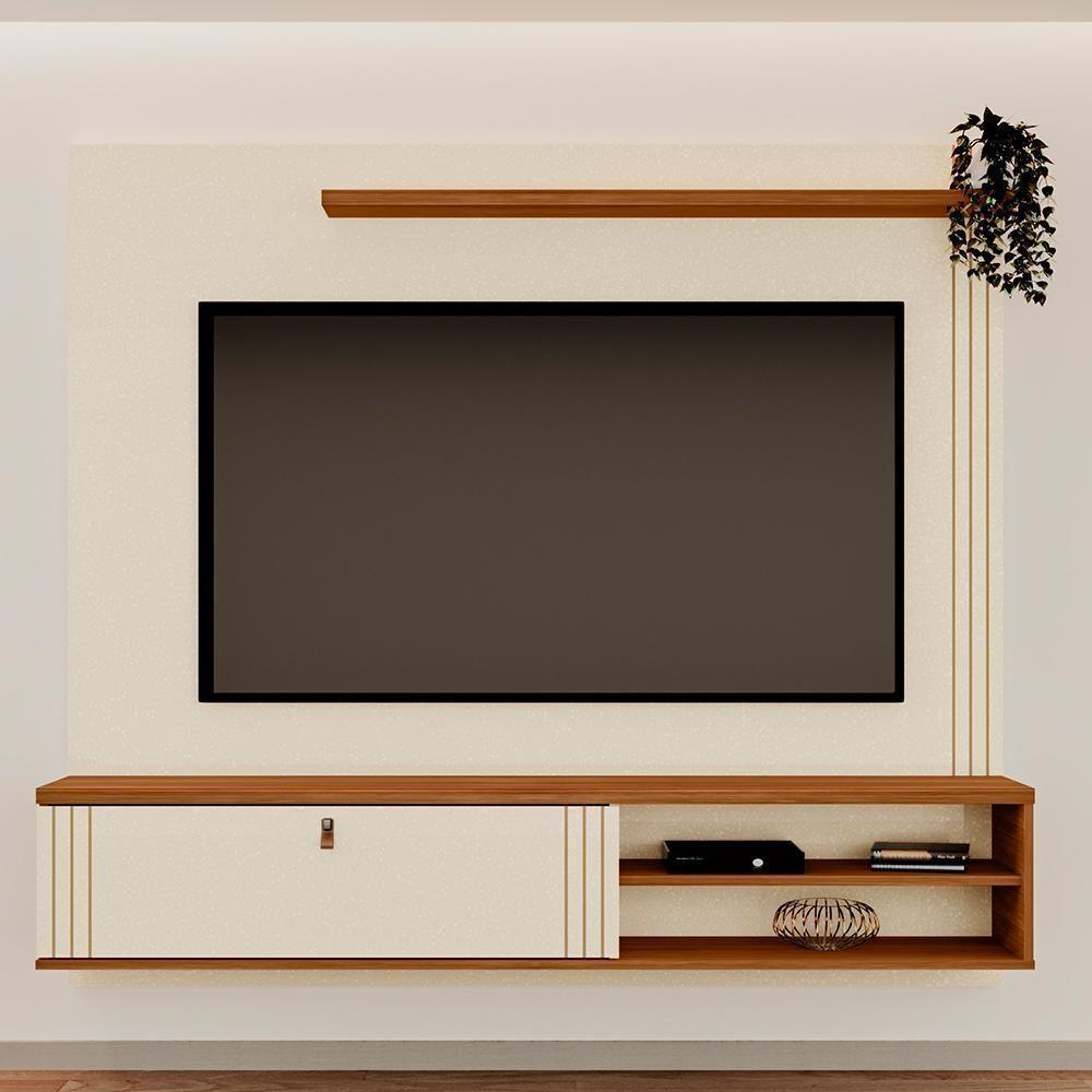 Home Suspenso Laredo 160cm Pérola Metalizado-cinamomo Mel Para Tv Até 65? - Mobler Pérola Metalizado-cinamomo Mel - 2