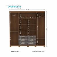 Guarda Roupa Casal Liverpool 8.6 8 Portas 6 Gavetas Jatobá-grafite Com Pés - Santos Andirá Jatobá-grafite - 4