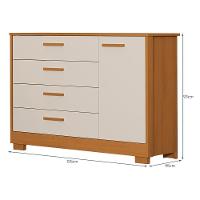 Cômoda Infantil Zaki 1 Porta E 4 Gavetas Areia Fosco-savana - Reller Móveis Areia Fosco-savana - 4
