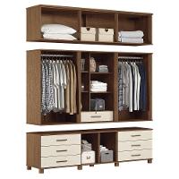 Guarda Roupa Casal Londres Capelinha 13.7 13 Portas 7 Gavetas Jatobá-areia Com Espelho - Santos Andirá Jatobá-areia - 3