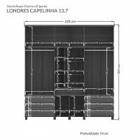 Guarda Roupa Casal Londres Capelinha 13.7 13 Portas 7 Gavetas Jatobá-areia Com Espelho - Santos Andirá Jatobá-areia - 5