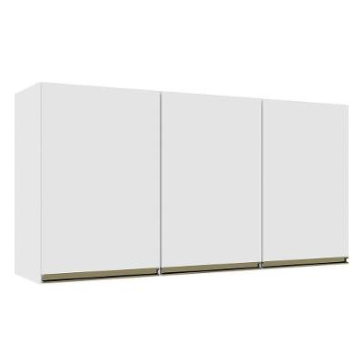 Armário Aéreo Dinamarca 120cm 3 Portas Branco - Indékes Branco