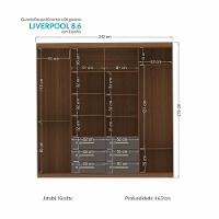 Guarda Roupa Casal Liverpool 8.6 8 Portas 6 Gavetas Jatobá-grafite Com Espelho - Santos Andirá Jatobá-grafite - 2