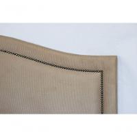 Cabeceira King Curva Luxo 193x60 Suede Bege - Tachas Fumê