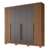 Guarda Roupa Casal Buriti Ripado 6 Portas Jatobá-grafite Com Pés - Santos Andirá Jatobá-grafite - 1