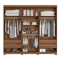 Guarda Roupa Casal Buriti Ripado 6 Portas Jatobá Com Pés - Santos Andirá Jatobá - 3