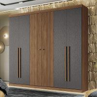 Guarda Roupa Casal Buriti Ripado 6 Portas Jatobá-grafite - Santos Andirá Jatobá-grafite - 2