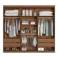 Guarda Roupa Casal Buriti Ripado 6 Portas Jatobá-grafite - Santos Andirá Jatobá-grafite - 3